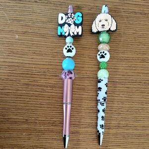 Dog Mom Pen Set - Pink and White
